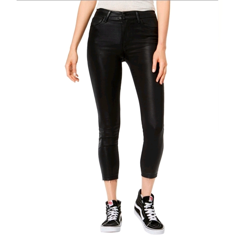 ❤️ JOES COATED CROPPED SKINNY JEANS IN JET BLACK, 10 (30) - Picture 2 of 12